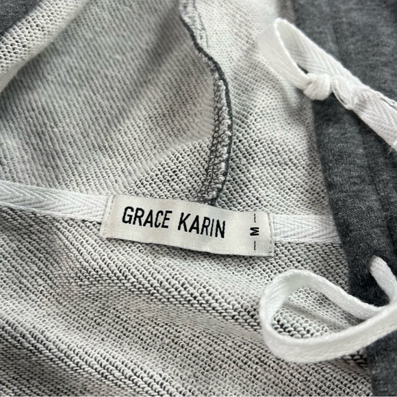 Grace Karin men’a s gray zip up hooded jacket M m143-19 - Picture 3 of 4